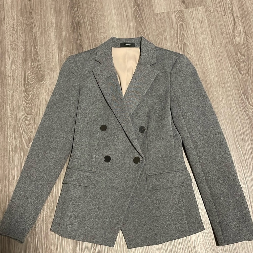 Brand new with tags US size 0 Theory DB Angled jacket grey melange